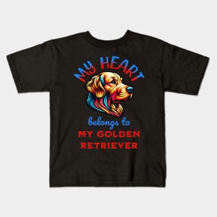 My Heart Belongs to my Golden Retriever Kids T-Shirt